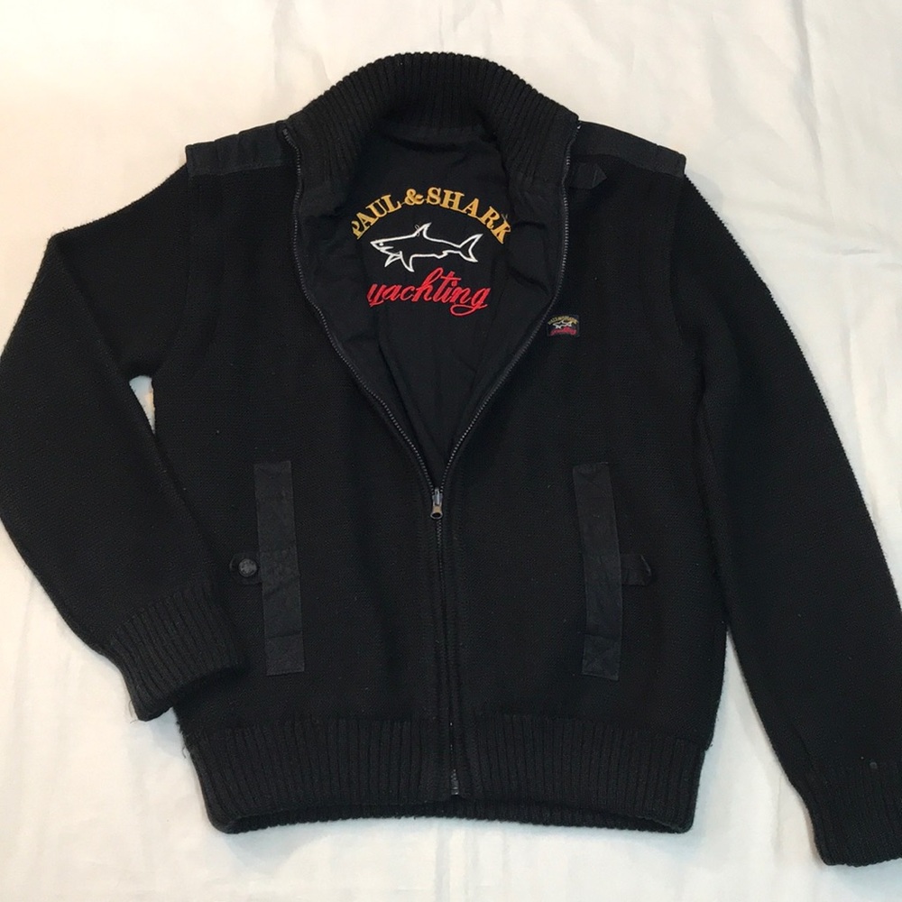 Paul & Shark black coat w/removable sleeves